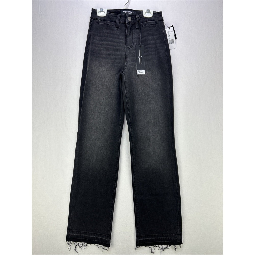 Liverpool Jeans Women's Size 0 Black Kennedy High Rise Straight NWT